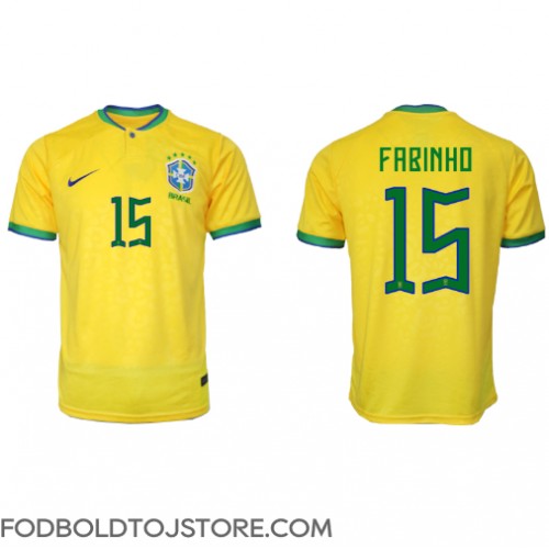 Brasilien Fabinho #15 Hjemmebanetrøje VM 2022 Kortærmet